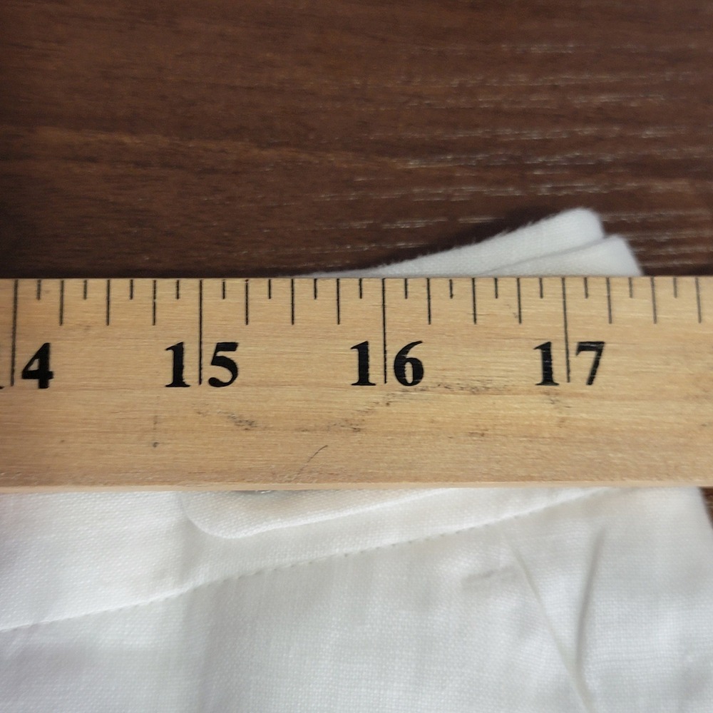 Talbots Windsor Curvy Pants Womens 12P White Linen Straight Leg Coastal Preppy - Picture 8 of 11